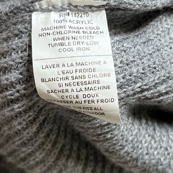 MER SEA Womens Travel Sweater One Size Pullover Crewneck Button Back Gray Preppy - Picture 10 of 10